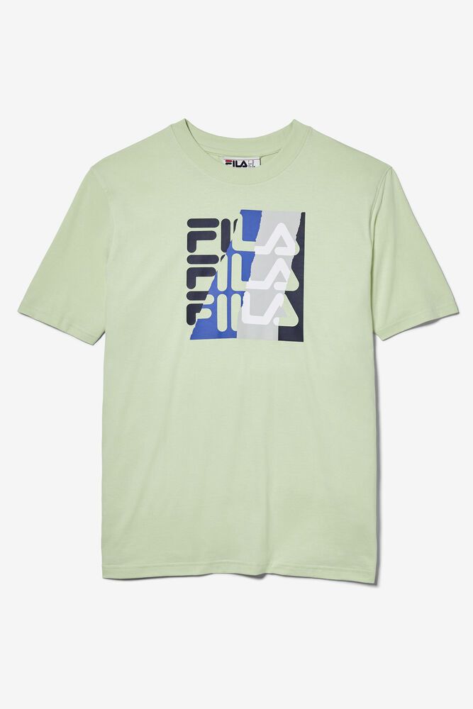 Fila T-Shirt Eston Graphic Mens Green - India TXK-157240